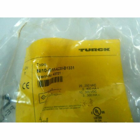 Turck 20-250V-AC 10-300V-DC PROXIMITY SENSOR NI10-G18-AZ3X-B1331